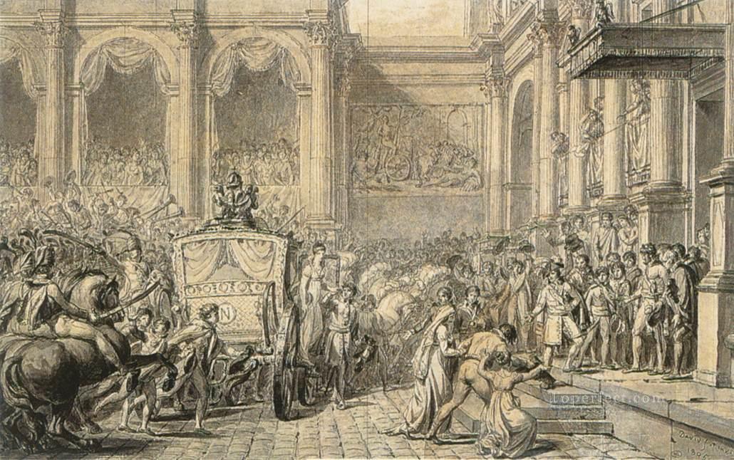 The Arrival at the Hotel de Ville Neoclassicism Jacques Louis David Oil Paintings